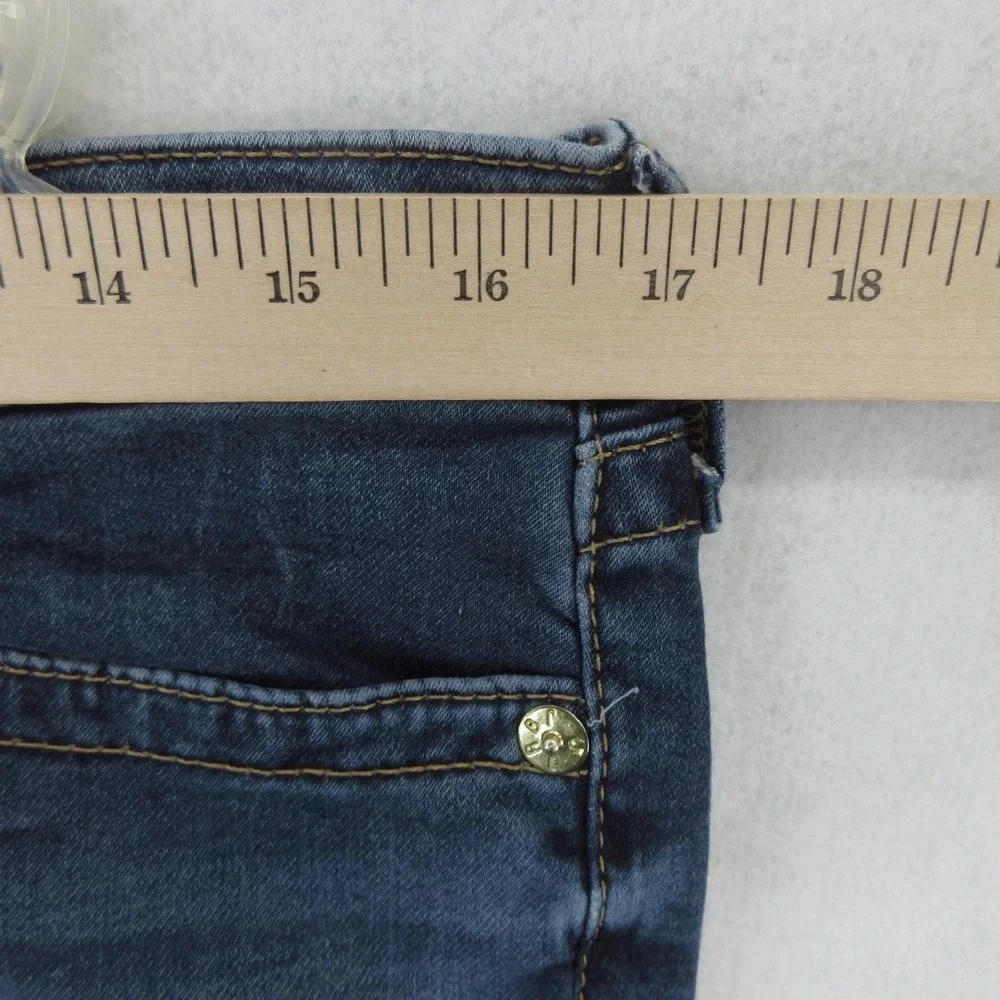 True Religion Section Jogger Jeans Mens Blue Wash Cropped Zipper Cuff Fits 31